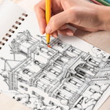 Architect Houses Spiral Bound Coloring Book, Explore 30 Captivating Coloring Pages, Showcasing Architect Houses that Inspire Imagination and Creativity