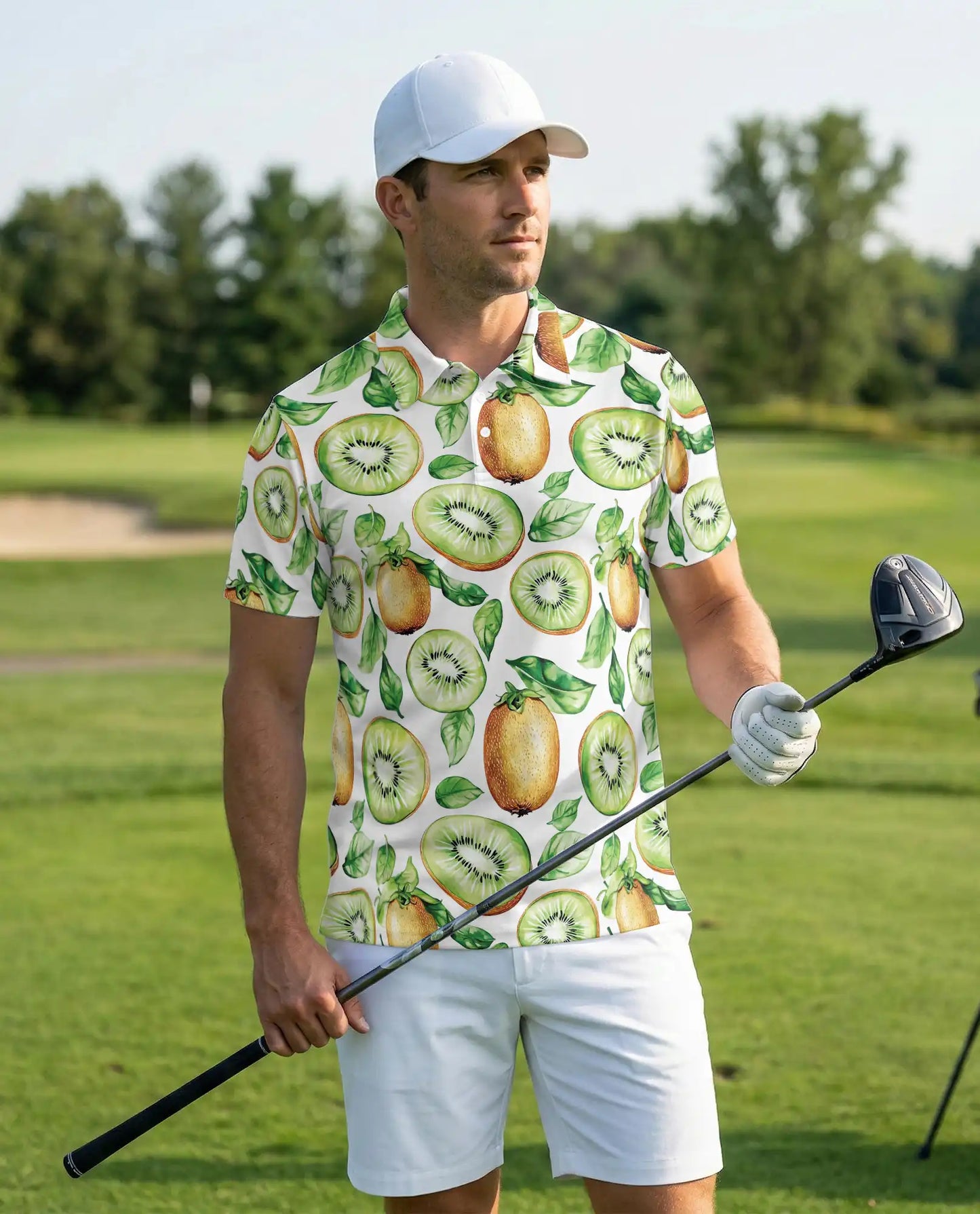 Kiwi Fruit 3D Polo Shirt for Men – Fresh Tropical Summer Style | Azhobbyshop