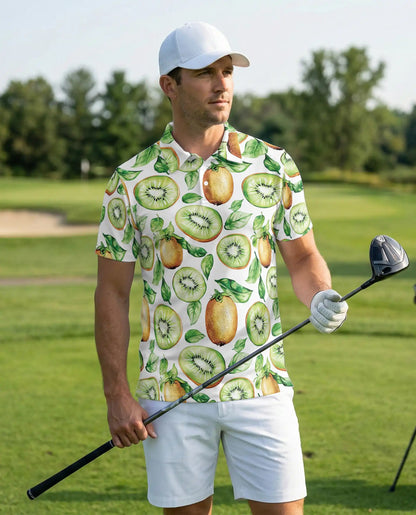 Kiwi Fruit 3D Polo Shirt for Men – Fresh Tropical Summer Style | Azhobbyshop