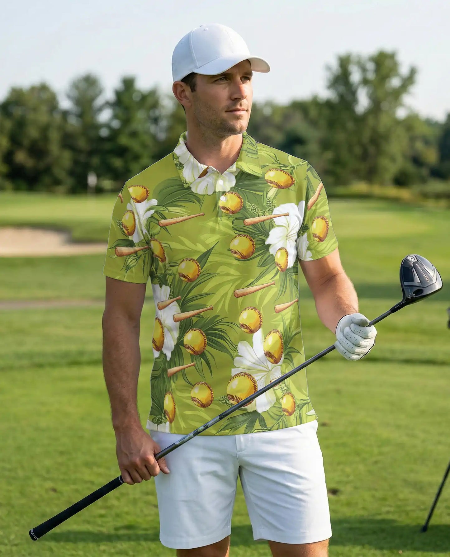 Softball Tropical Floral Polo Shirt | Azhobbyshop