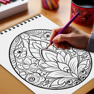 Easter Egg Spiral Bound Coloring Book, Explore 30 Captivating Coloring Pages, Showcasing Mandala Easter Eggs with Exquisite Patterns and Detail