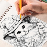 Cute Cat Witching Spiral Bound Coloring Book, Embark on a Coloring Journey with 30 Enchanting Pages, Where Cute Cat Witching Comes to Life.