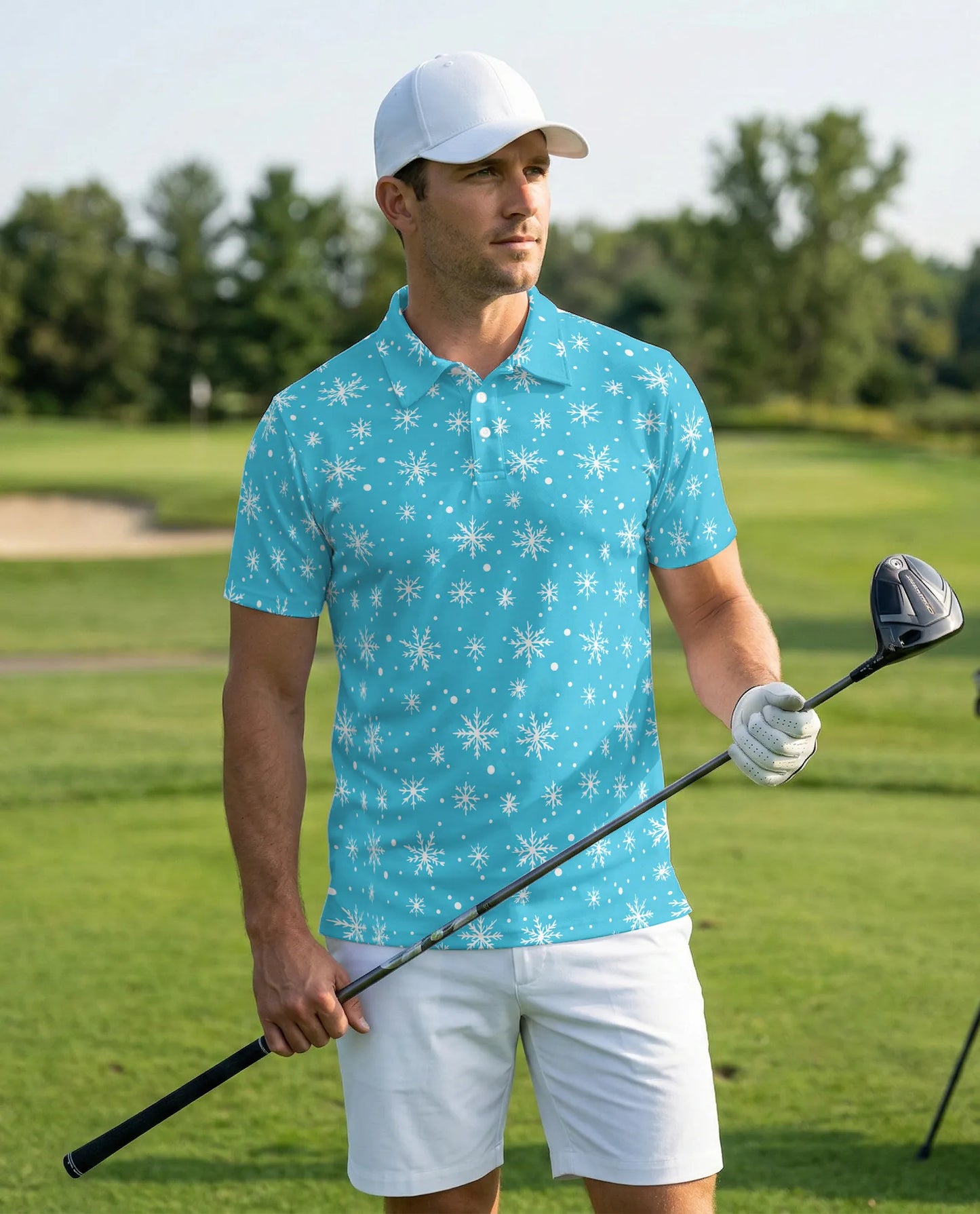 Snowflake 3D Polo Shirt for Men – Winter Christmas Holiday Style | Azhobbyshop
