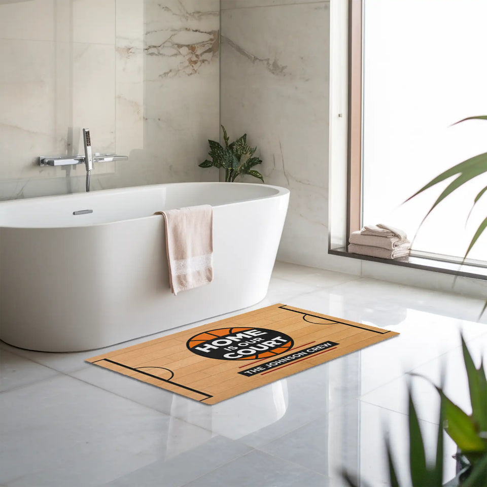 Personalized Basketball Family Doormat – Custom Crew Name Mat