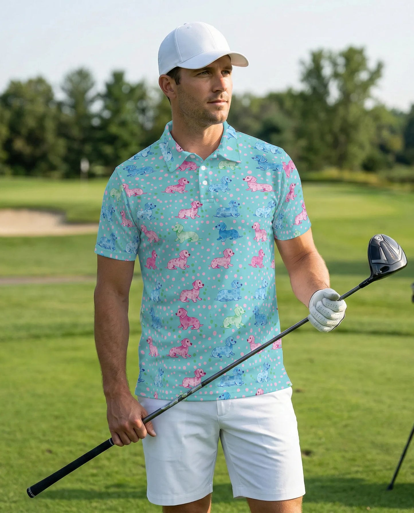 Dachshund Dog Pattern Polo Shirt for Dog Lovers | Azhobbyshop