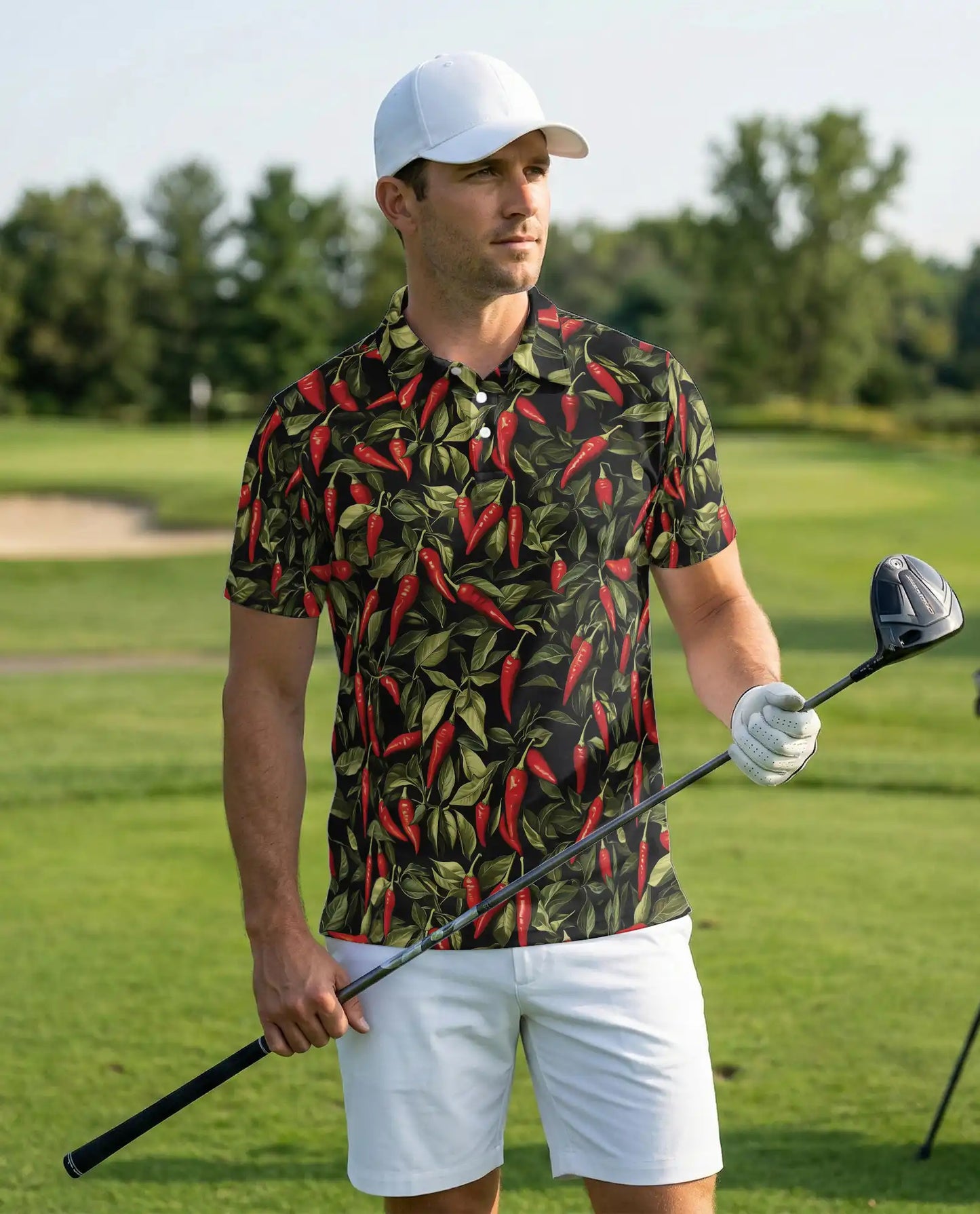 Spicy Chili Pepper 3D Polo Shirt for Men – Bold Food Lover Gift | Azhobbyshop