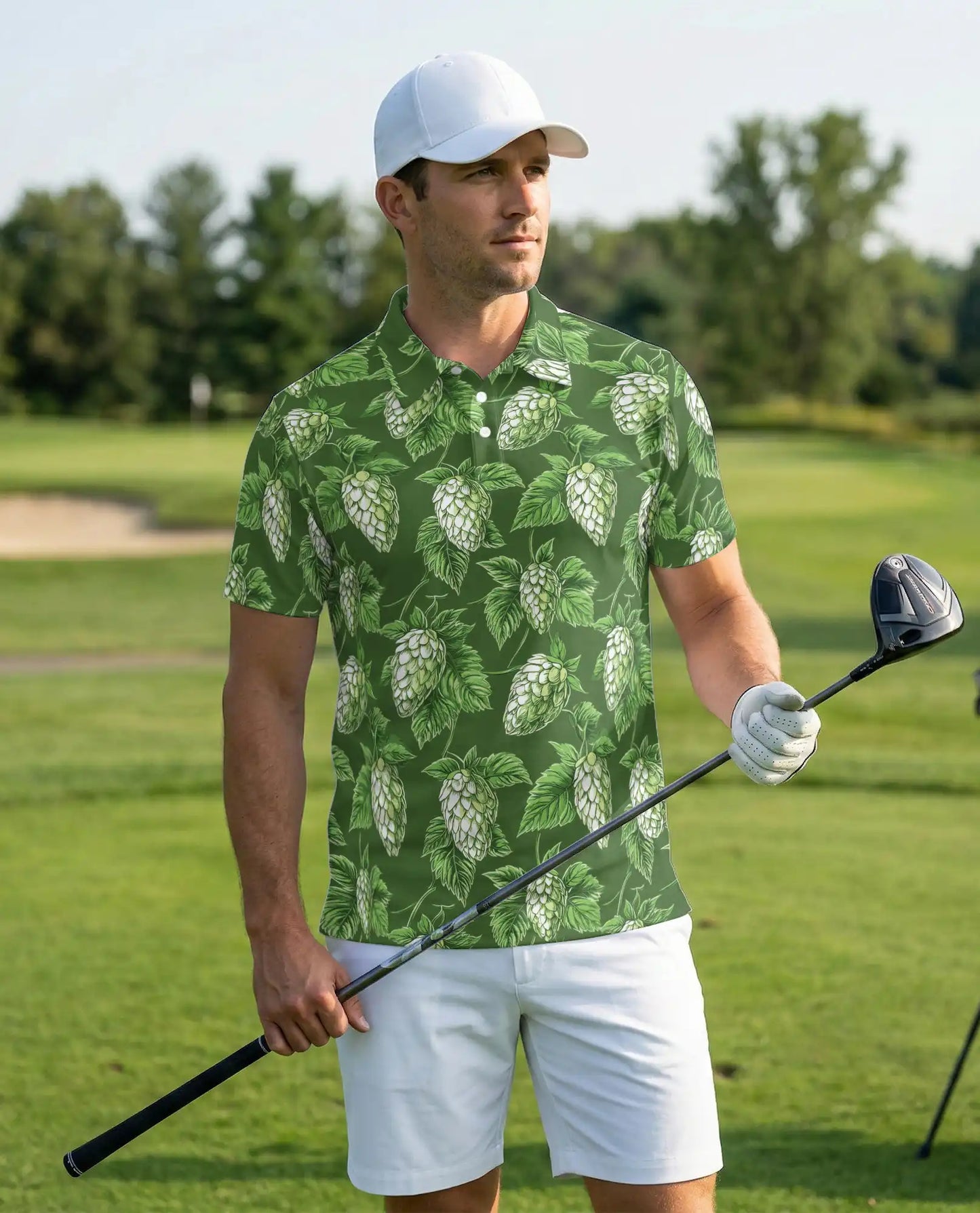 Hop Beer Hawaiian Polo Shirt – Green Hops Brewery Pattern Shirt | Azhobbyshop