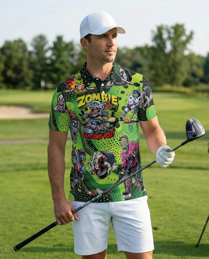 Zombie Skateboard Hockey Polo Shirt – Horror Sports Graphic | Azhobbyshop