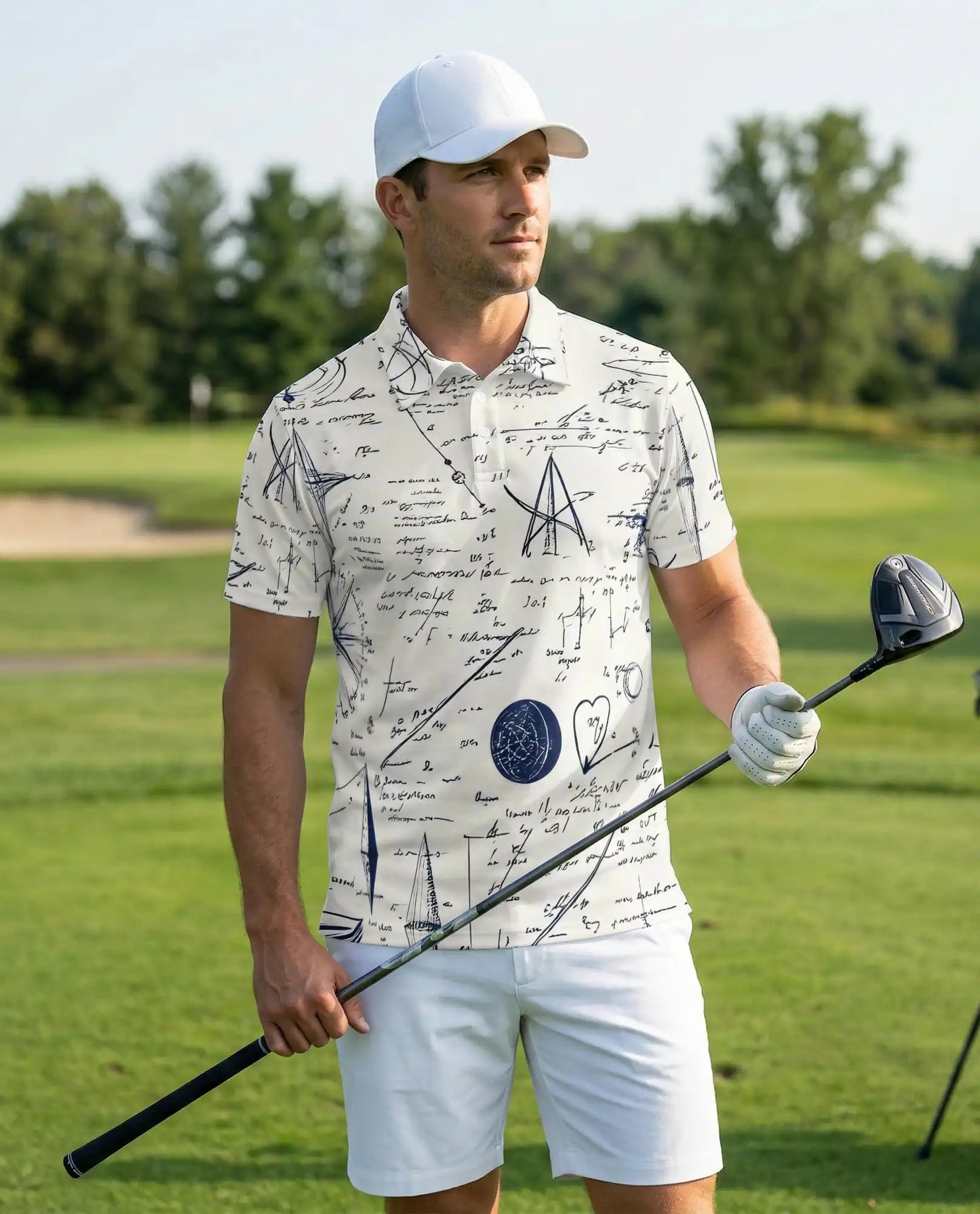Math Love Pattern Polo Shirt | Azhobbyshop