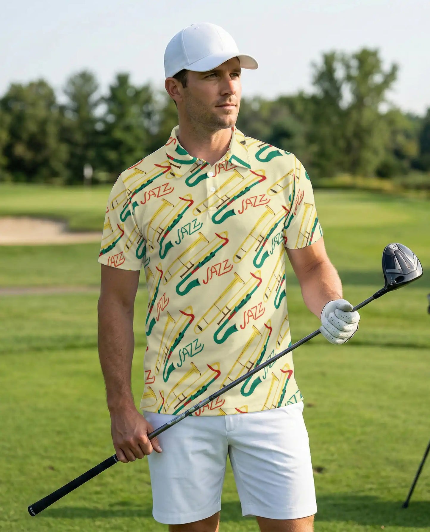 Jazz Trombone Pattern Polo Shirt | Azhobbyshop