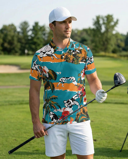 Wrestling Hawaiian Polo Shirt - Tropical Summer Style | Azhobbyshop