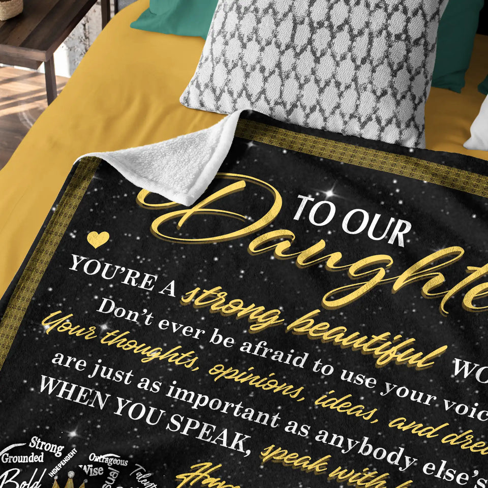 Personalized Daughter Sunflower Blanket – To Our Daughter Throw