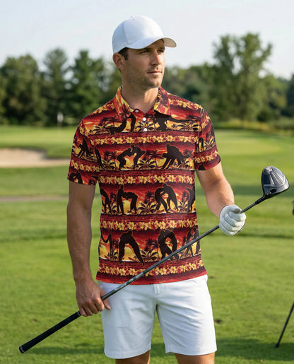 Judo 3D Polo Shirt for Men – Hawaiian Sunset Martial Arts Style | Azhobbyshop