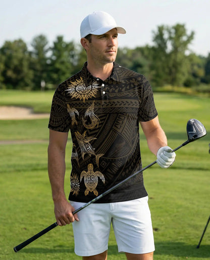 In The Ocean Polynesian 3D Polo Shirt – Hawaiian Tribal Sea Style | Azhobbyshop