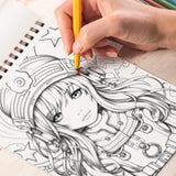 Kawaii Steampunk Girls Spiral Bound Coloring Book, Embark on a Coloring Journey with 30 Pages of Adorable Steampunk Girls in a Whimsical World