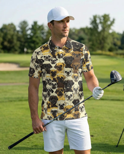 Pug Dog Pattern Polo Shirt for Pug Lovers | Azhobbyshop