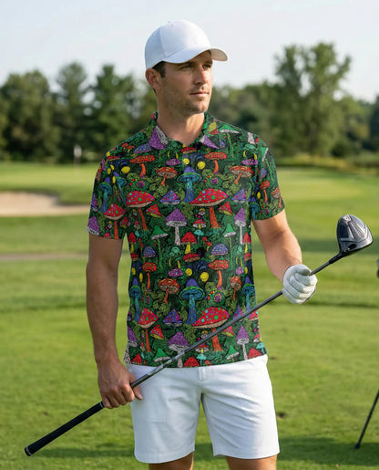 Mushroom Polo Shirt – Psychedelic Forest Style | Azhobbyshop