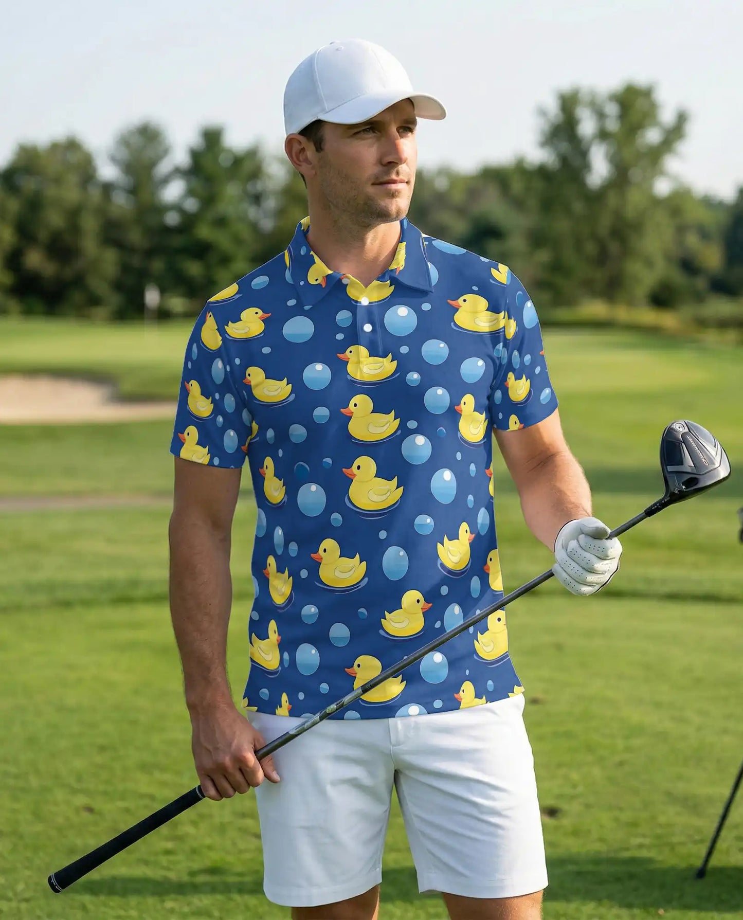 Rubber Duck Bubble 3D Polo Shirt for Men – Funny Cute Bath Style | Azhobbyshop