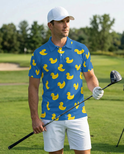 Rubber Duck 3D Polo Shirt for Men – Funny Cute Duck Pattern Style | Azhobbyshop