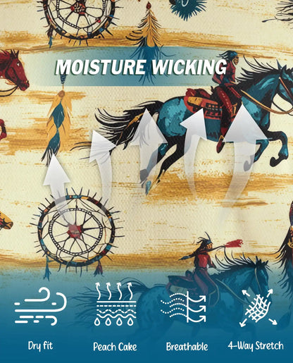 Wild Horse 3D Polo Shirt for Men – Western Native American Style Print | Azhobbyshop