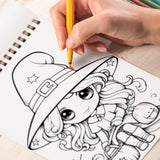 Kawaii Witch Spiral Bound Coloring Book, Unlock Your Artistic Magic with 30 Delightful Kawaii Witch Coloring Pages for Endless Inspiration