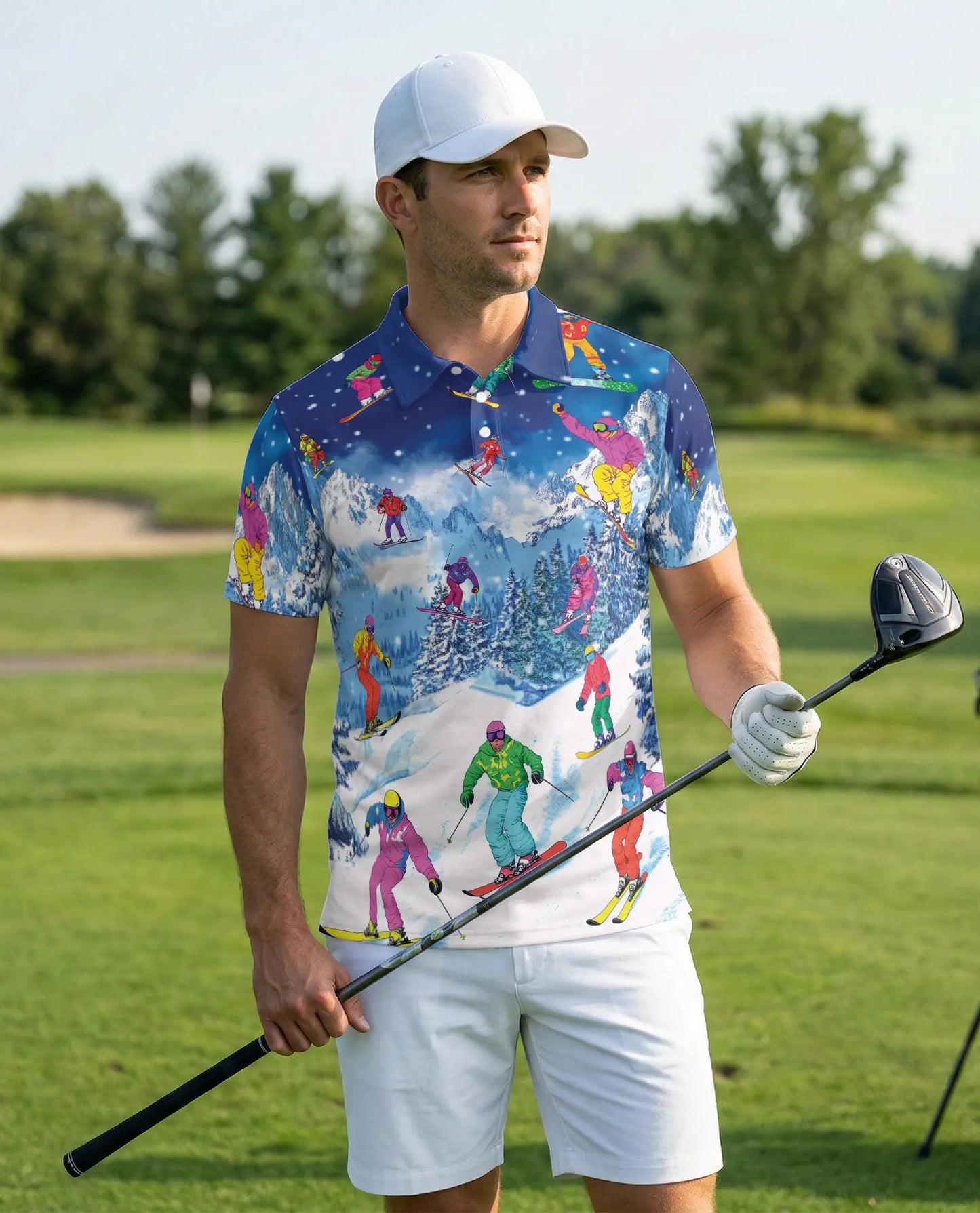 Go Skiing This Winter Polo Shirt 3D-Tropical Style | Azhobbyshop