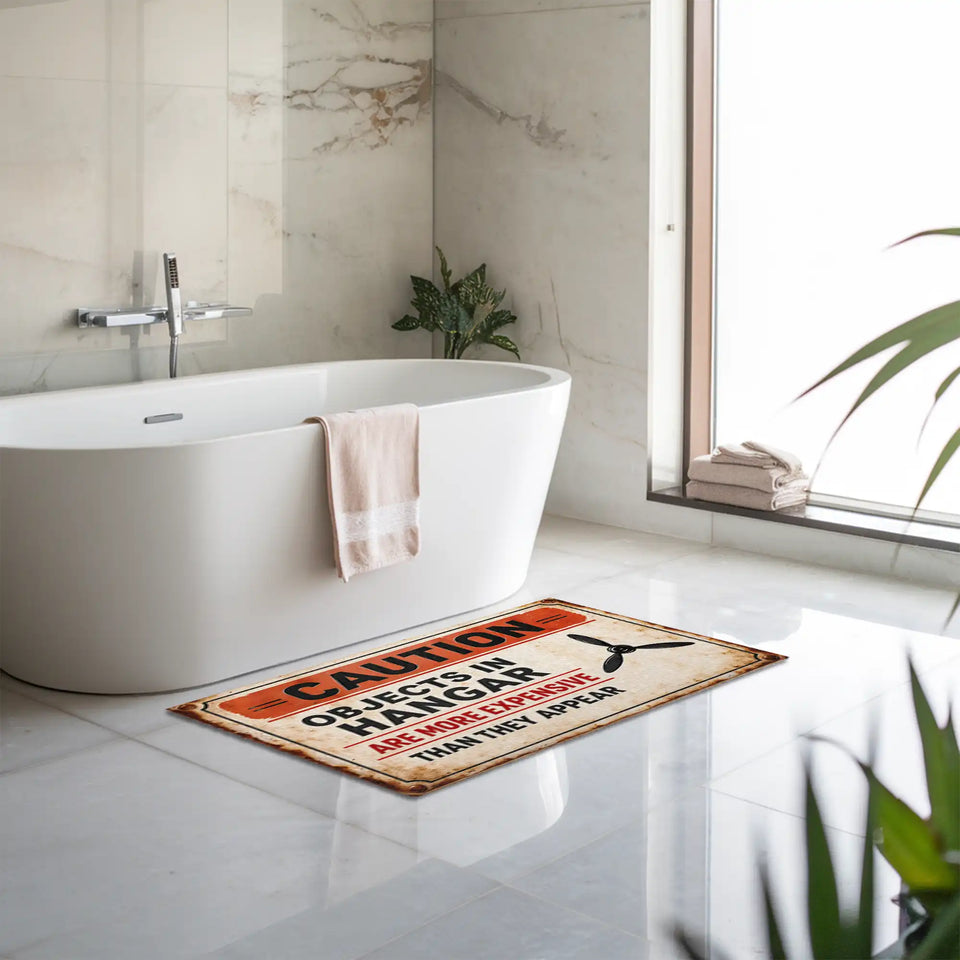 Funny Aviation Doormat – Vintage Hangar Warning Mat
