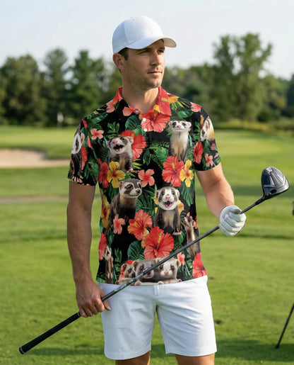 Ferrets Tropical Floral Polo Shirt | Azhobbyshop