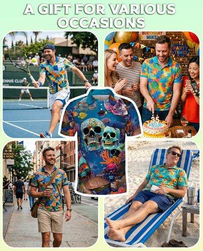 Ocean Skull Underwater Polo Shirt | Azhobbyshop