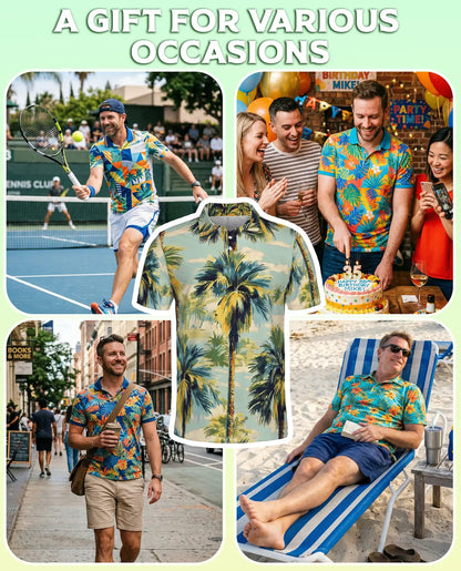 Tropical Hawaiian Palm Tree Polo Shirt | Azhobbyshop