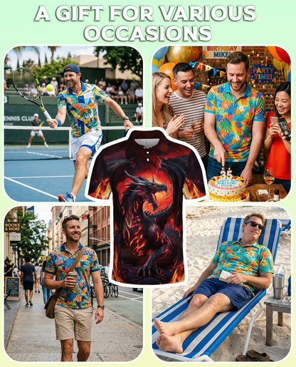 Mythical Fire Dragon Polo Shirt | Azhobbyshop
