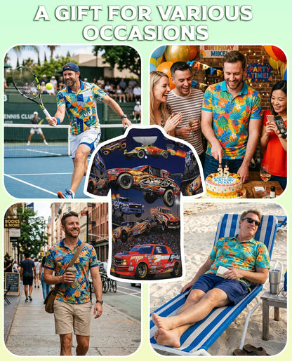 Dirt Track Racing Hawaiian Polo Shirt – Off Road Truck Racing Shirt | Azhobbyshop
