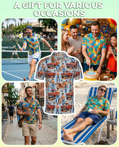 Sexy Cowboy Vintage Truck Polo Shirt – Western Ranch Style Men’s Shirt | Azhobbyshop
