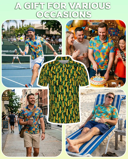 Corn Polo Shirt – Farm Fresh Maize Pattern 3D Print | Azhobbyshop