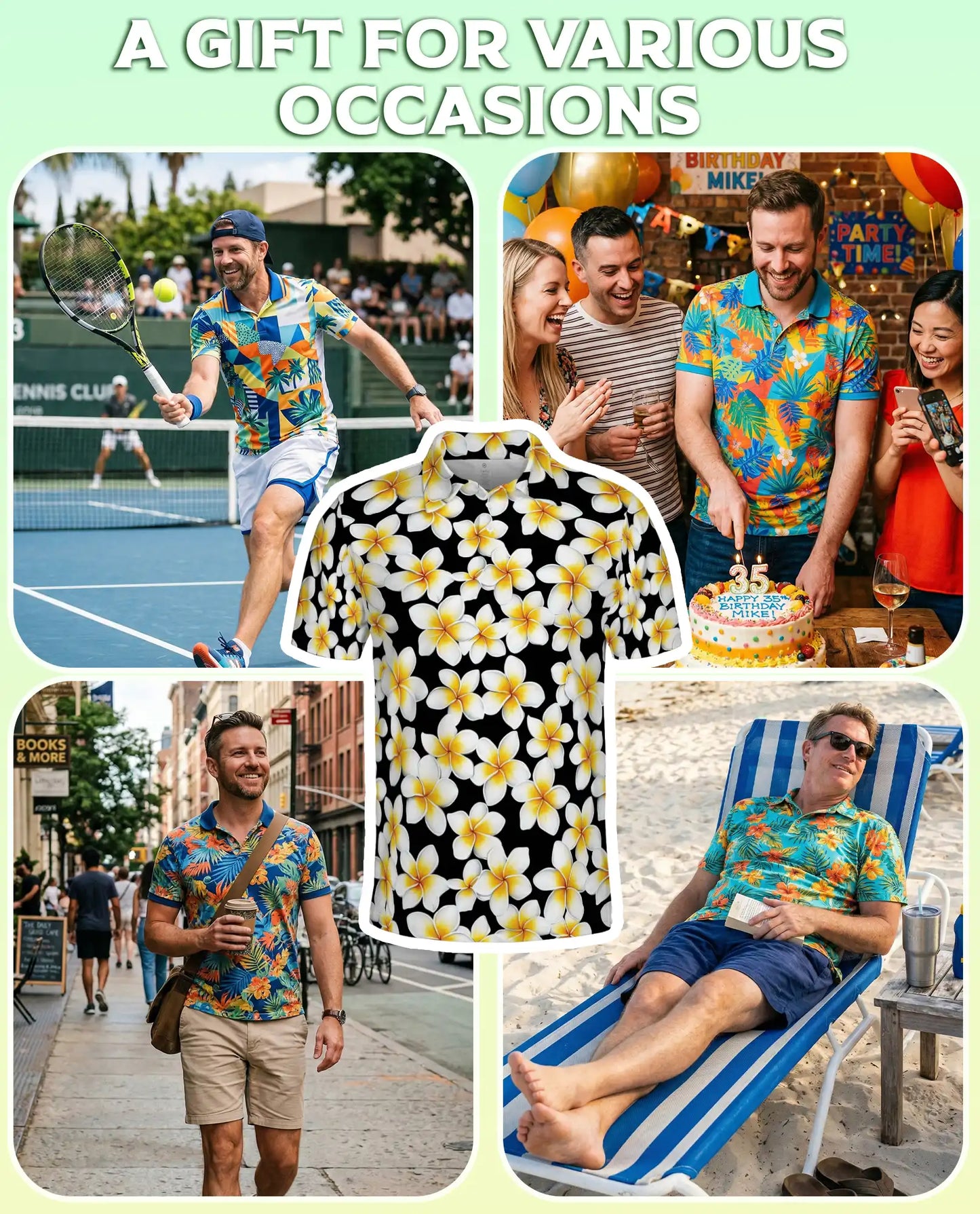 Yellow Plumeria Floral Polo Shirt | Azhobbyshop