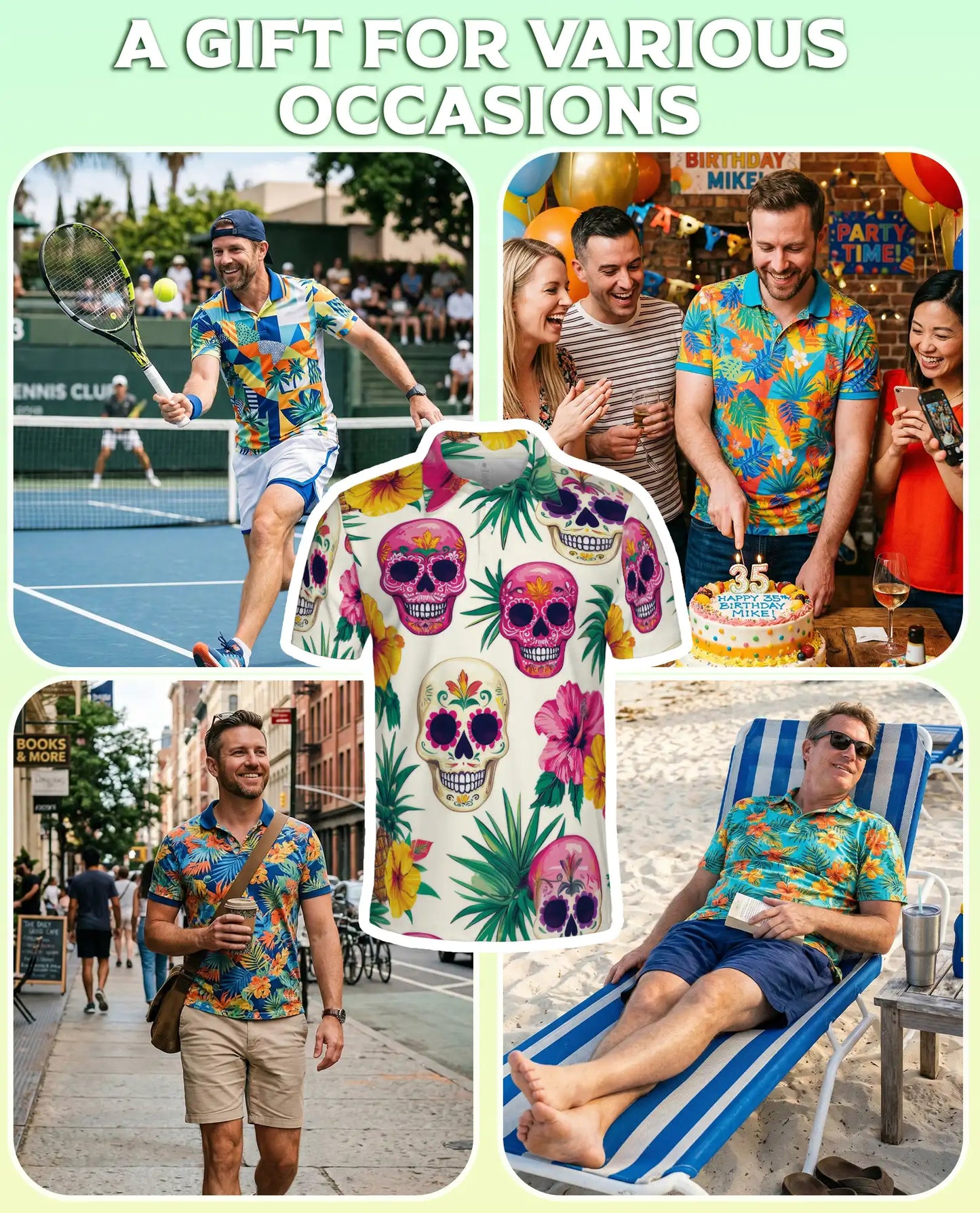 Orange Skull 3D Polo Shirt for Men – Tropical Floral & Skull Print | Azhobbyshop (Copy)