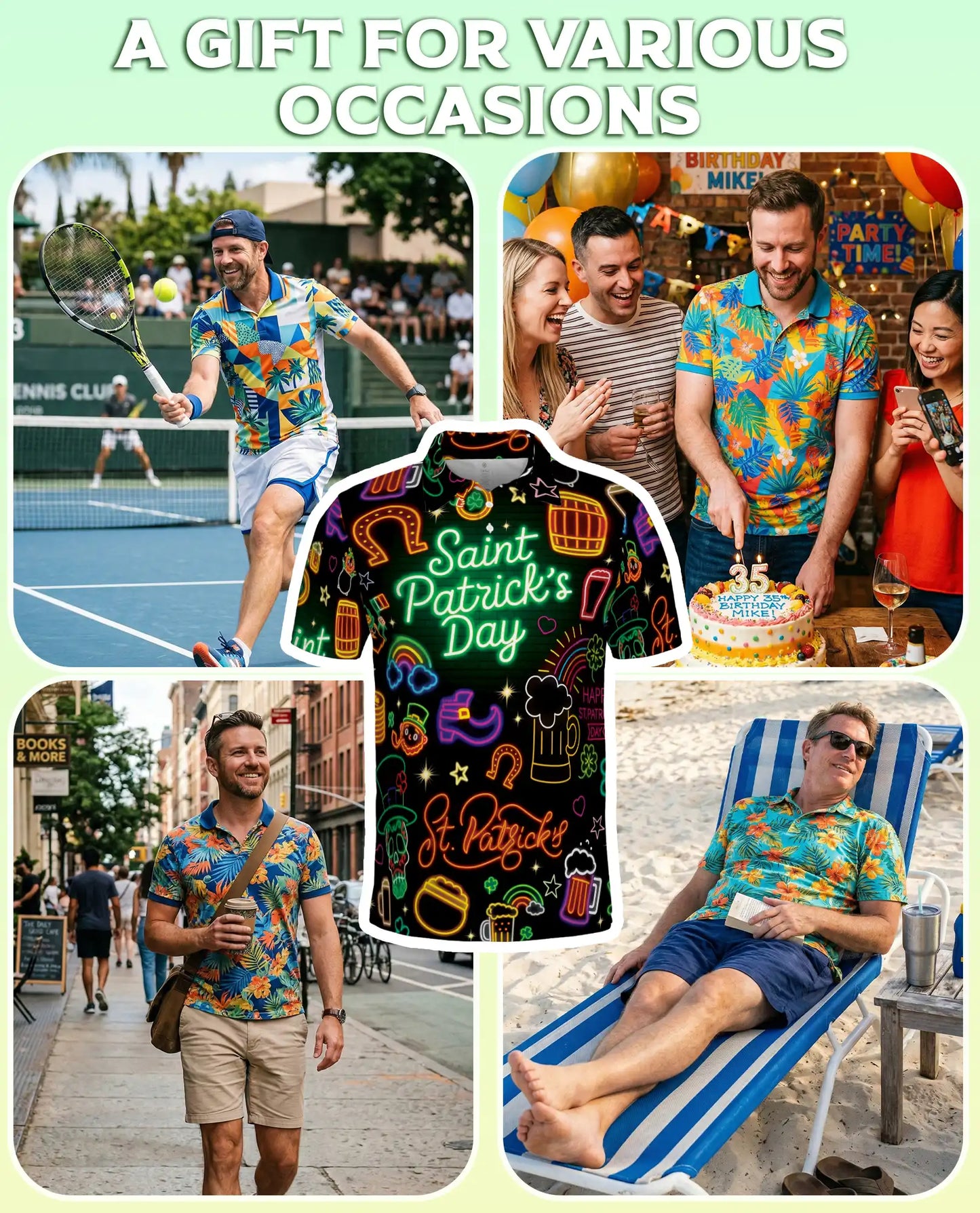 St Patrick’s Day Polo Shirt -Neon Irish Beer Party Shirt | Azhobbyshop