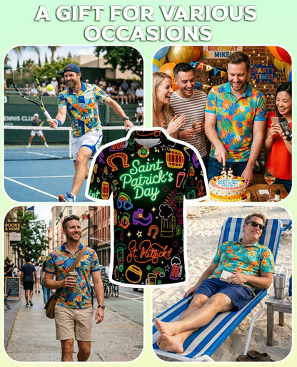 St Patrick’s Day Polo Shirt -Neon Irish Beer Party Shirt | Azhobbyshop