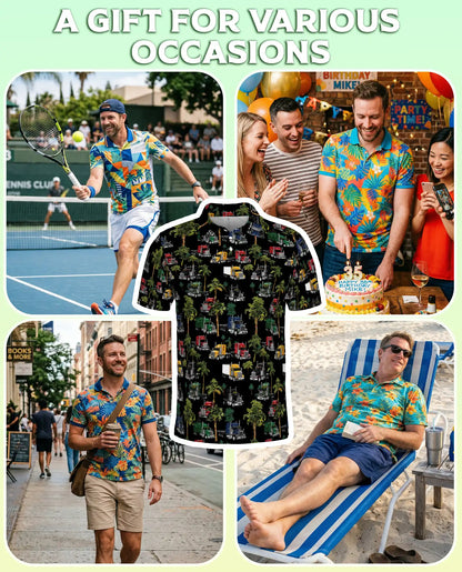 Semi Truck Tropical Palm Tree Polo Shirt | Azhobbyshop