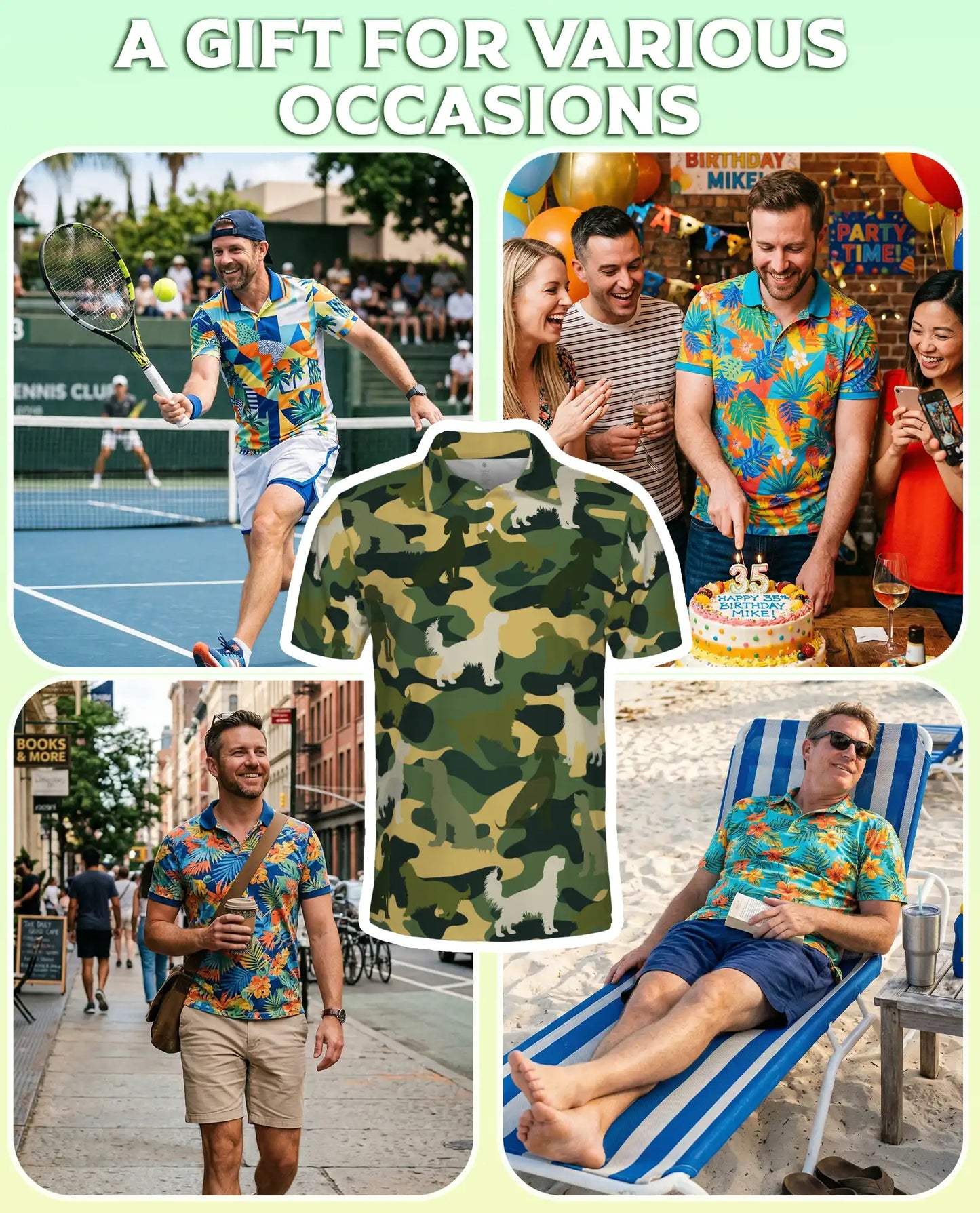 English Setter Dog Polo Shirt- Camouflage Hunting Dog Print Shirt | Azhobbyshop