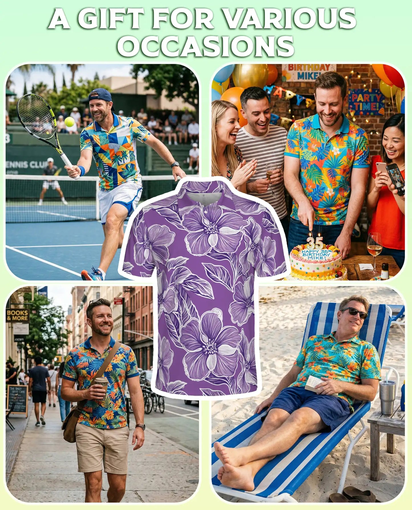 Big Hibiscus Floral Polo Shirt | Azhobbyshop
