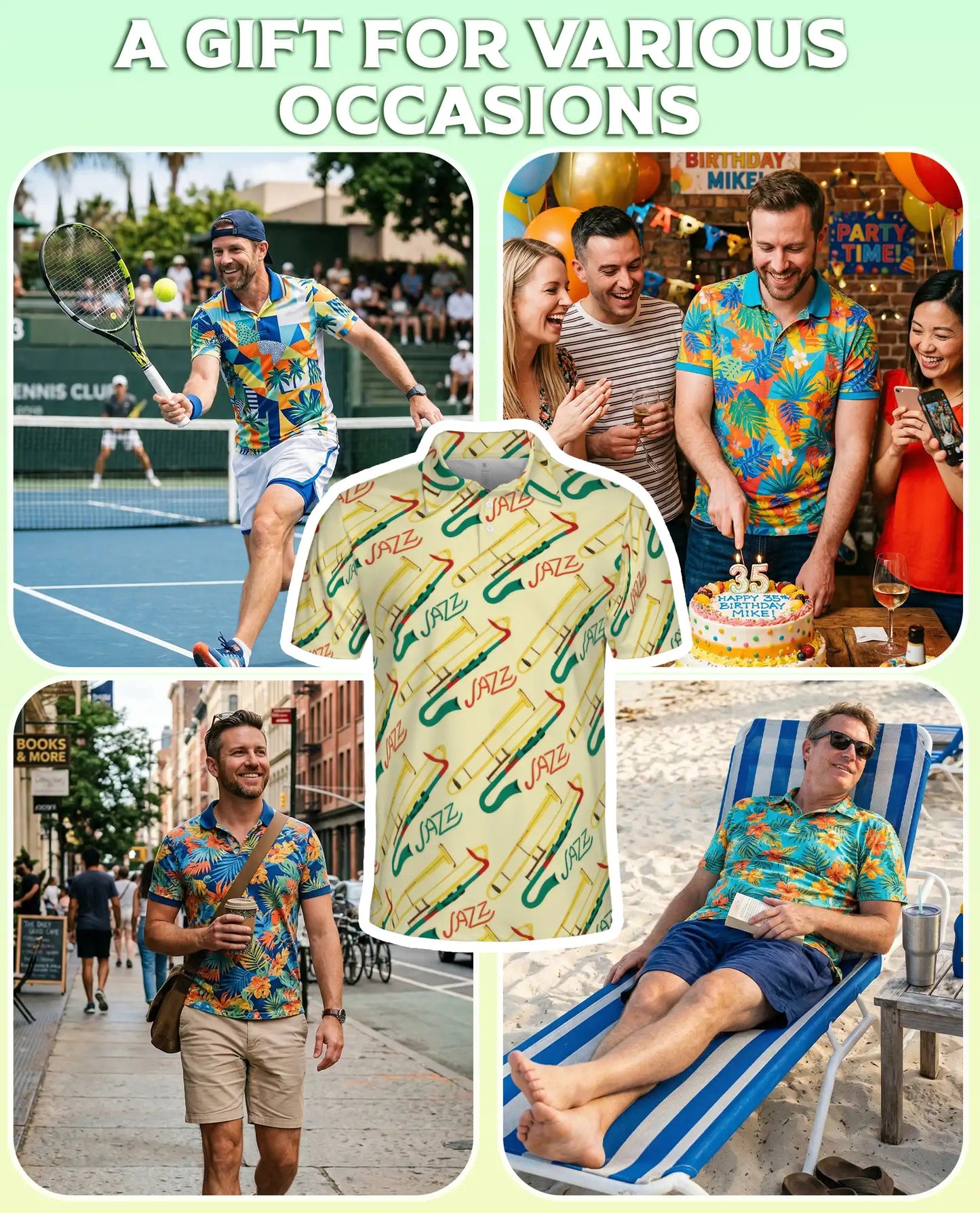 Jazz Trombone Pattern Polo Shirt | Azhobbyshop