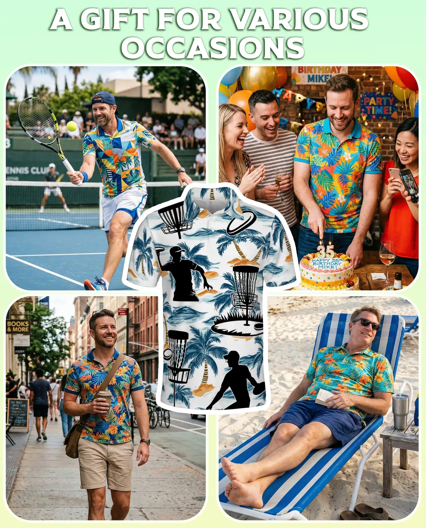 Disc Golf Tropical 3D Polo Shirt – Beach Palm Tree Sport Style | Azhobbyshop