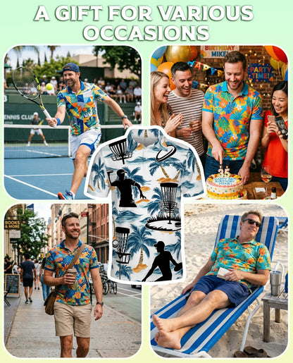 Disc Golf Tropical 3D Polo Shirt – Beach Palm Tree Sport Style | Azhobbyshop
