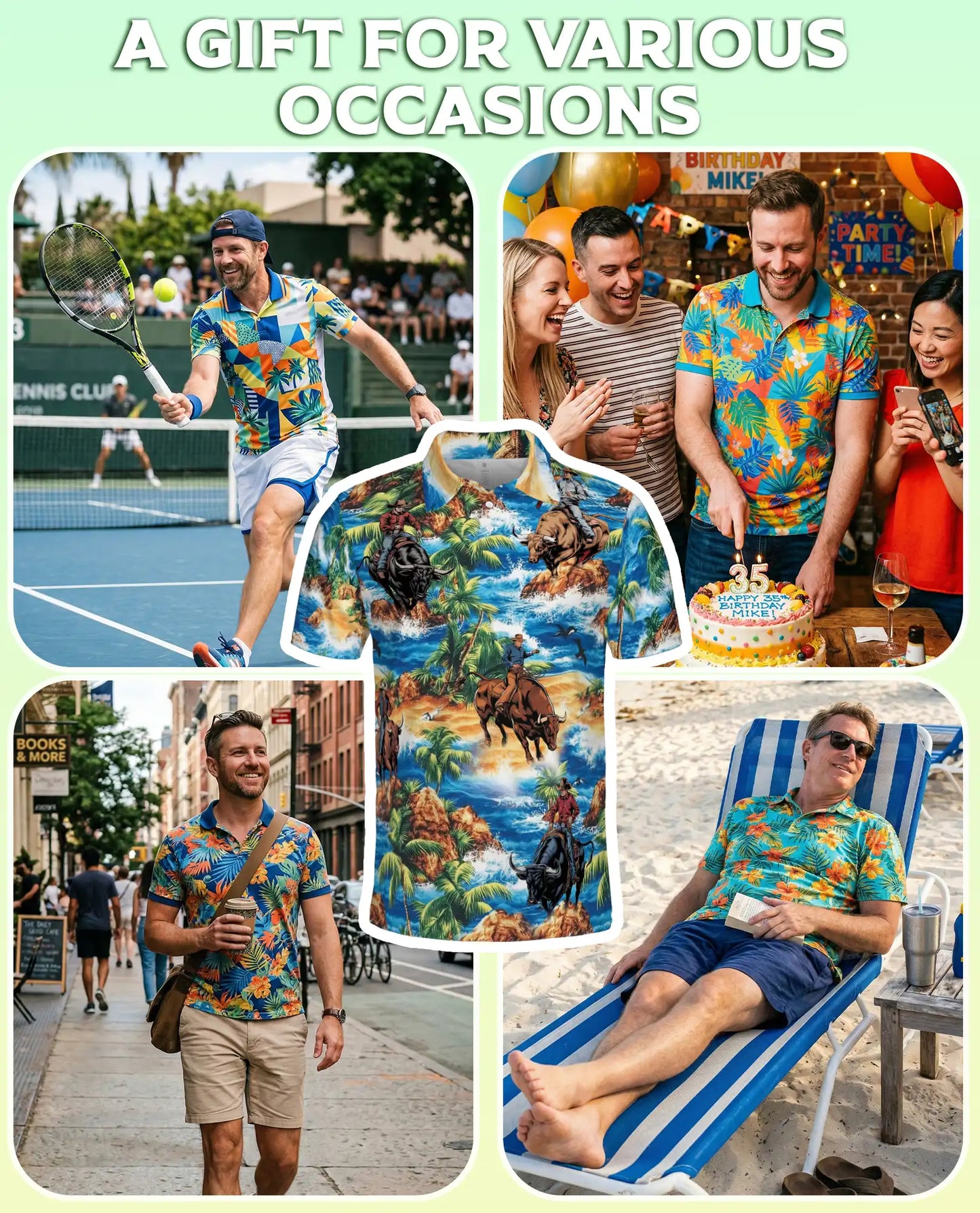 Bull Riding On Beach Polo Shirt | Azhobbyshop