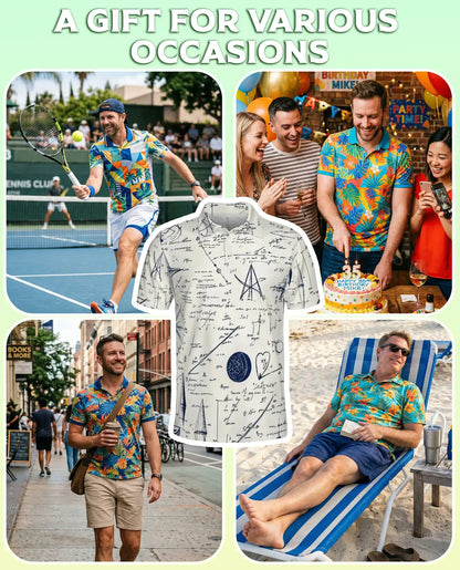 Math Love Pattern Polo Shirt | Azhobbyshop
