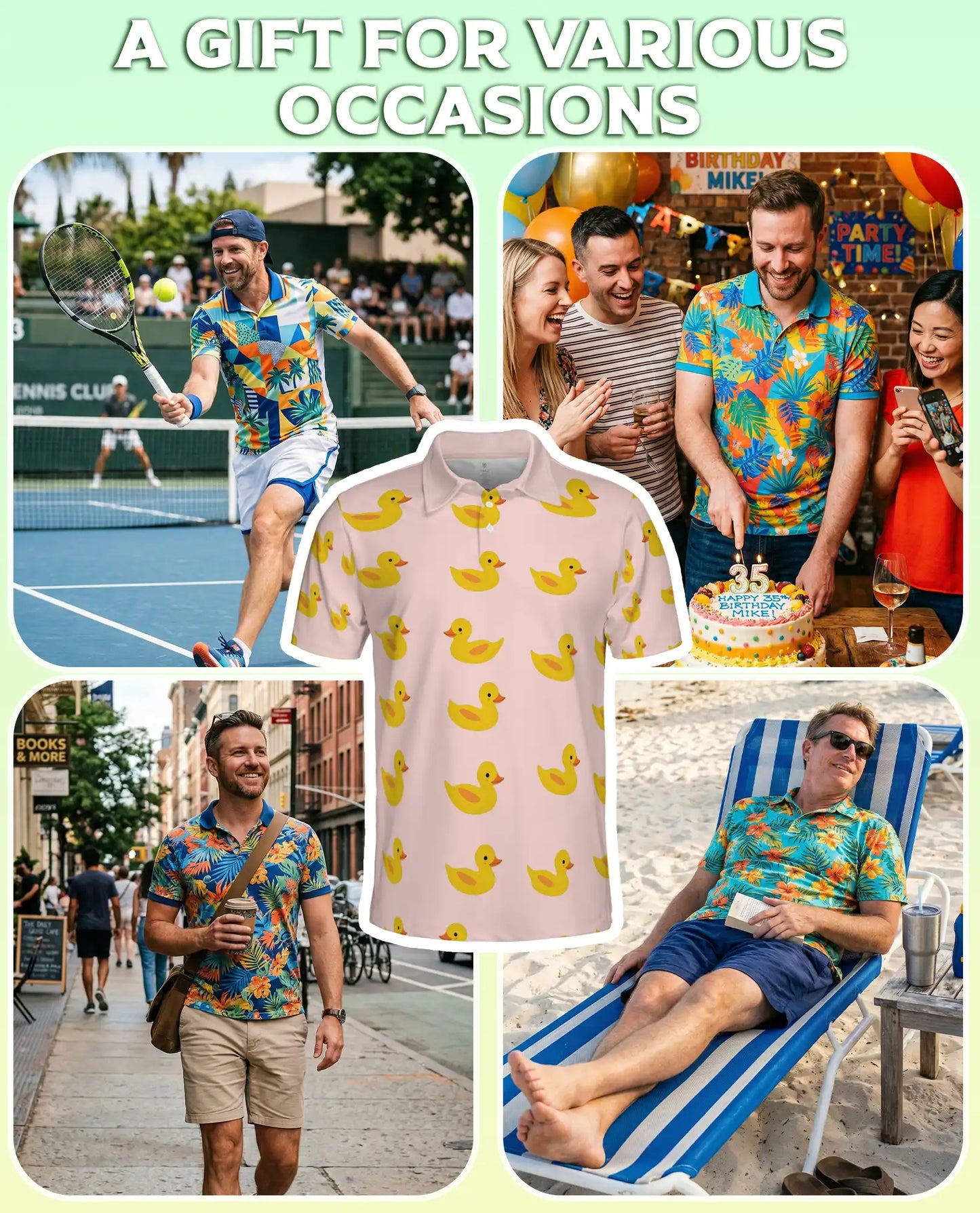 Rubber Duck 3D Polo Shirt for Men – Cute Funny Duck Pattern Style | Azhobbyshop