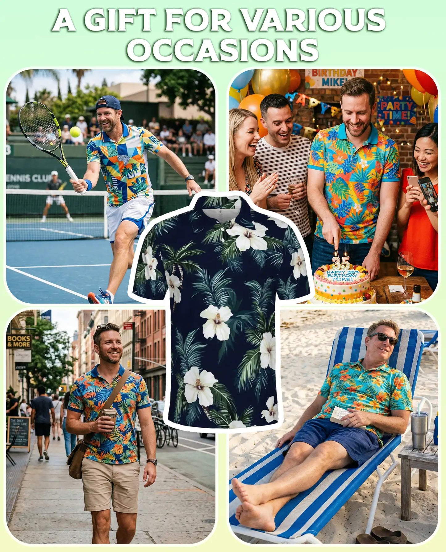 Hibiscus Hawaiian 3D Polo Shirt for Men – Tropical Floral Summer Style | Azhobbyshop