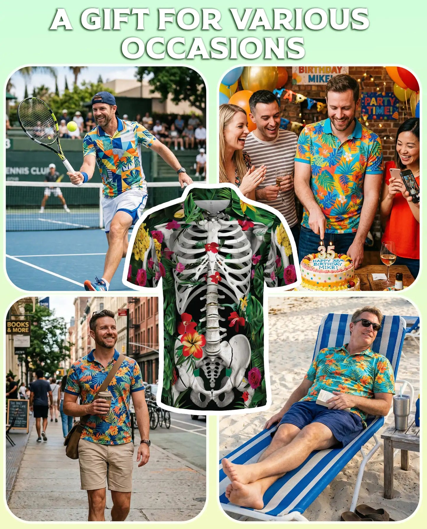 Skeleton Flowers Polo Shirt – Floral Skull Anatomy 3D Graphic | Azhobbyshop