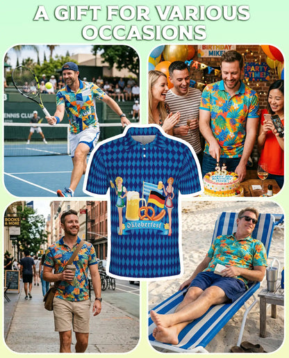 Oktoberfest Beer Polo Shirt – German Festival Lederhosen Style | Azhobbyshop